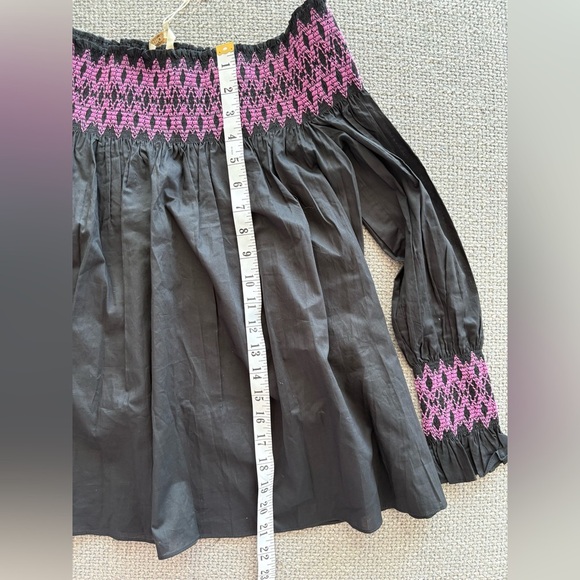 Maje Paris Smocked Off-Shoulder Cotton Top – Size 1 (Small) - Picture 12 of 14